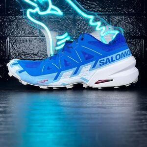 Salomon Speedcross 6 Men’s Hiking Trail Running Shoes Sneakers Blue White - 11